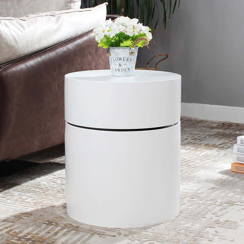 Isa Canape Table D Appoint Salon Table Basse Ronde Table De Chevet Blanche Avec Rangement Table De Nuit Aliexpress