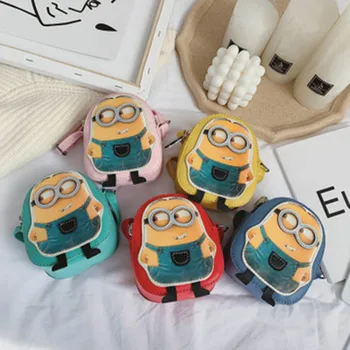 

Disney cartoon cute Minions inkjet children bag new shoulder bag Korean version cartoon girl messenger bag princess coin purse