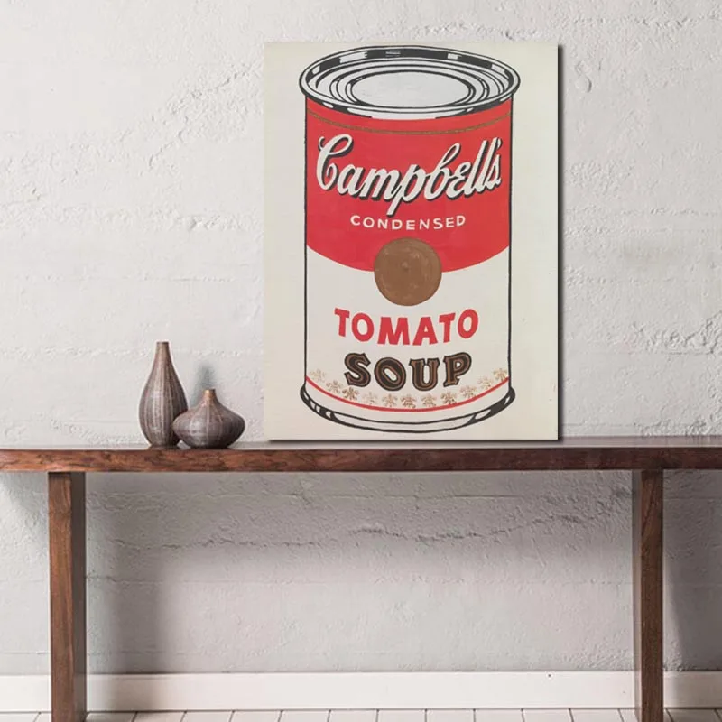 Campbells суп от Andies Warholer Арт холст плакат картина маслом настенное изображение, принт современная домашняя спальня украшения рамки HD