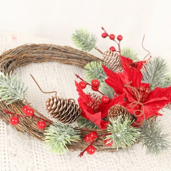 

Christmas Flannel Garland Pine Cone Berry Home Door Decoration Wall Hanging Christmas Ornament Pendant New Arrivals 2020