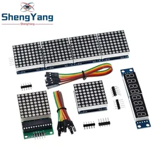 MAX7219 punto Módulo de matriz microcontrolador módulo Módulo de Control de módulo de pantalla 4 en una pantalla con 5P línea para Arduino