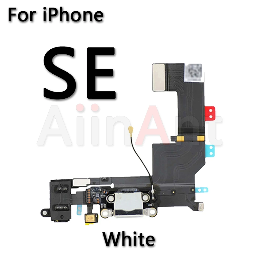 Нижний usb-разъем для зарядного устройства для iPhone 5, 5S, 5c, SE, 6, 6s Plus, док-станция для зарядки, шлейф для замены - Цвет: For iPhone SE White