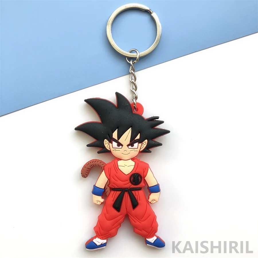 Мода Dragon Ball Z брелок ПВХ Аниме Супер Saiyan Goku брелок мультяшный фигурки Модель брелок для ключей кольцо