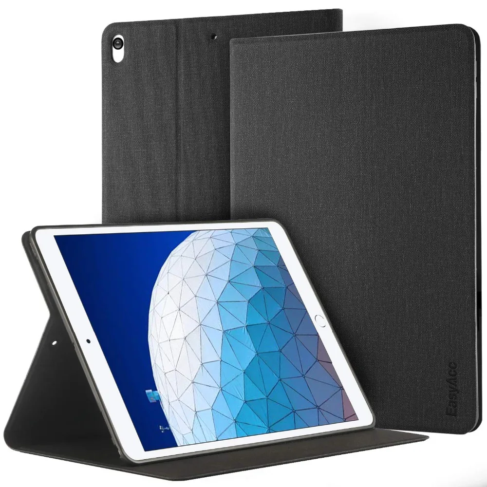 EasyAcc Case for iPad Air3 / iPad Pro 10.5,Ultra Slim Lightweight Book Cover with Multi-angle Stand/Auto Sleep Wake-up,Black