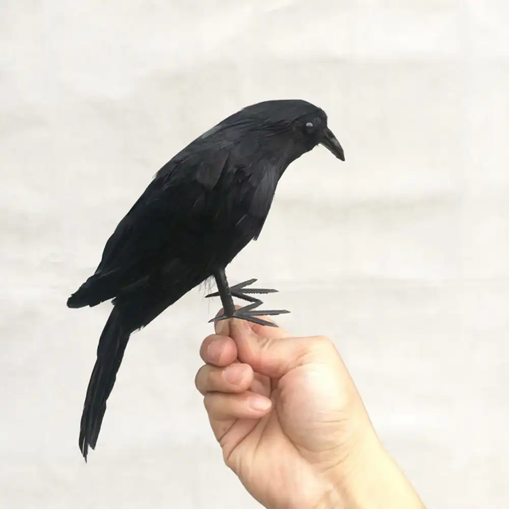 12PCS künstliche realistische schwarze Raven Crow Vögel für Halloween