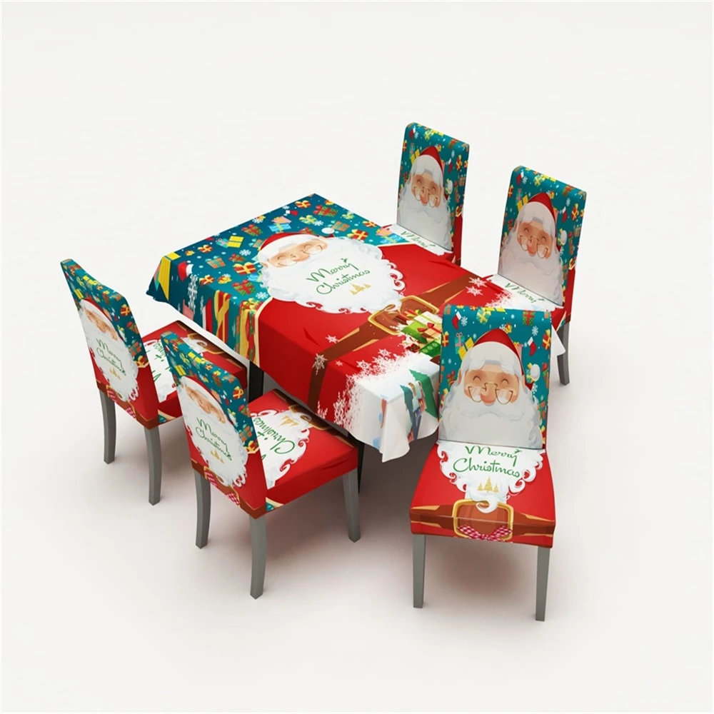 Merry Christmas Чехол для стула «Рождество» колокольчик красная кухонная скатерть вечерние праздничные украшения для дома столовая скатерть