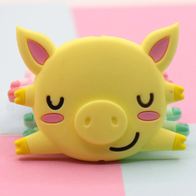 kwd 10pcs Baby Pacifier toy bear koala cartoon rodent silicone pacifier pendant cute pig Necklace accessories baby chew toy