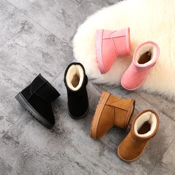 

Winter Kids Fashion snow boots thick Child cotton shoes warm plush soft bottom girls short boots ski boot baby toddler boots2336