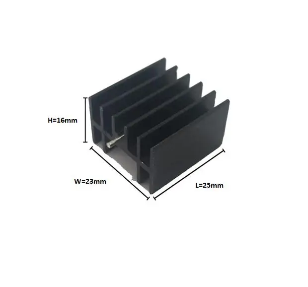 25x23x16mm Nanocarbon coating aluminum extruded radiator Heat sink cooler Cooling Pads 100pcs/lot | Электроника