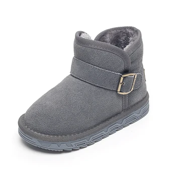 

Baby Girl Boots Flock Leather Boys Toddler Boots Plush Warm Snow Boots Kids Girl Winter Shoes Anti Slip Ankle Sneakers Children