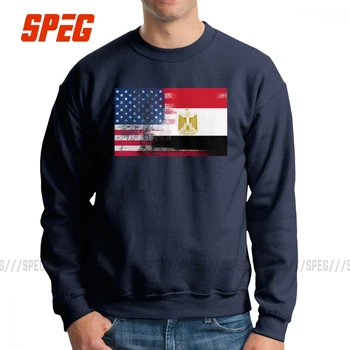 

Egyptian American Half Egypt Half America Egypt Men's Hoodie Novelty Cotton Sweatshirt Crewneck Birthday Gift Pullovers Clothing