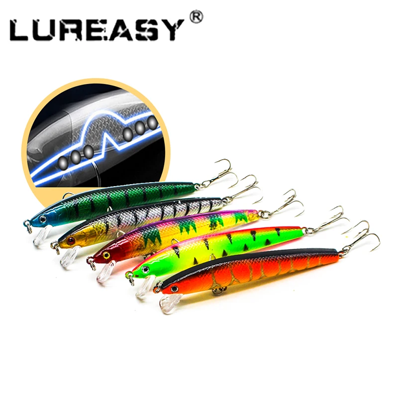 

LUREASY Minnow Fishing Bait 5cm 4.5g Wobblers Crank Rocker 5#Hook Artificial Hard Bait fishing set