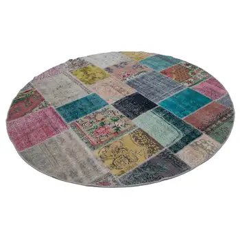

248x248 Cm Multicolor Handmade Round Patchwork Rug-8x8 Ft