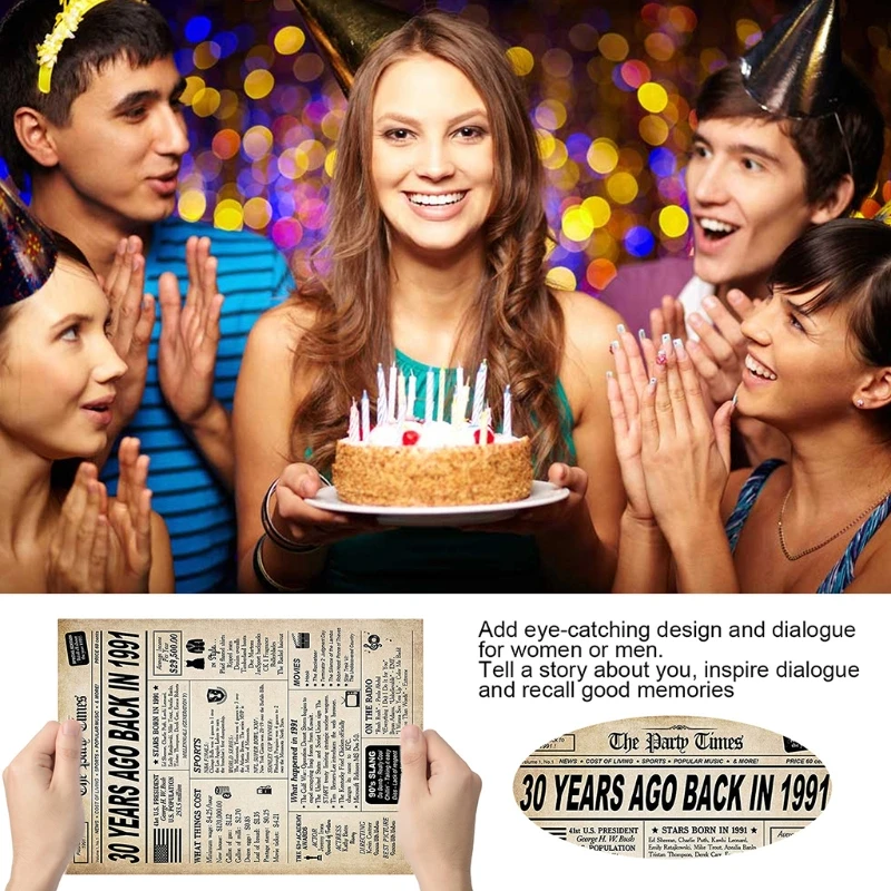 Affiche De Carte D Anniversaire Vintage Decor De Table Chic Decorations Pour Femmes Ou Hommes De 30 A 80 Ans En E7cb Aliexpress