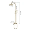 KEMAIDI Brushed Gold Shower Faucet In Wall 8" Stainless Steel Rainfall Bath Shower Set Swivel Bath Spout Bathroom Shower Column 2