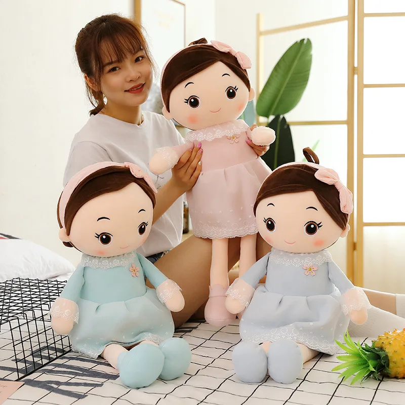 Kawaii плюшевые куклы для девочек с кружевной одеждой мягкие набивные игрушки