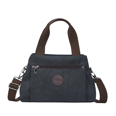 DIDABEAR Women handbag Canvas messenger bags shoulder bag hot sale canvas bags high quality women's travel high quality - Цвет: Черный