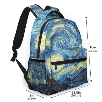

Van Gogh Canvas Backpack Children Oil Painting Mochila for Teenager Boy Girls Escolar Laptop 2020 Fashion Free Dropshipping