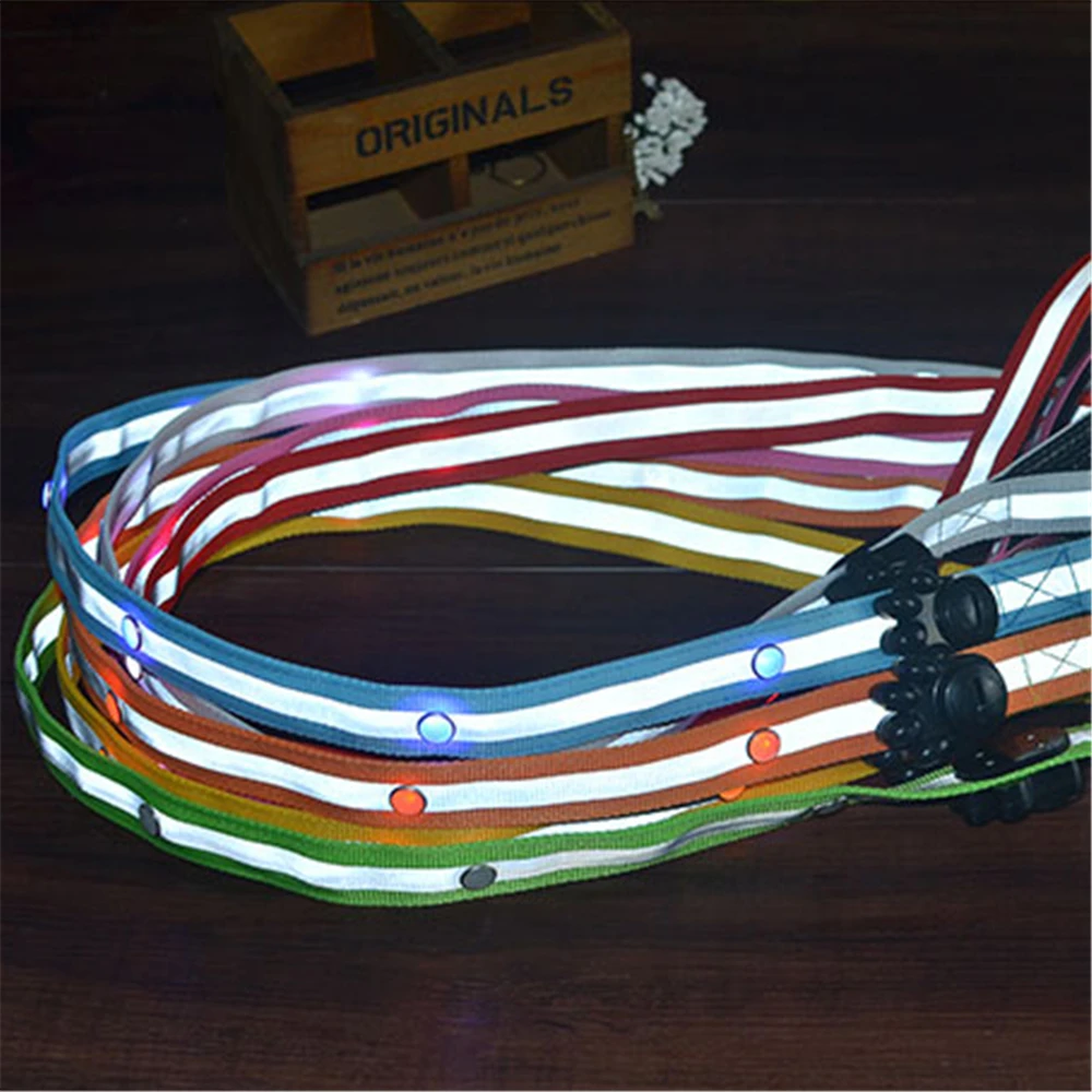 

Lights Up Dog Strap LED Leash Pet Cat Flashing Belt Anti-lost Lead Electric Harness Walking Training Reflective Chest Collar