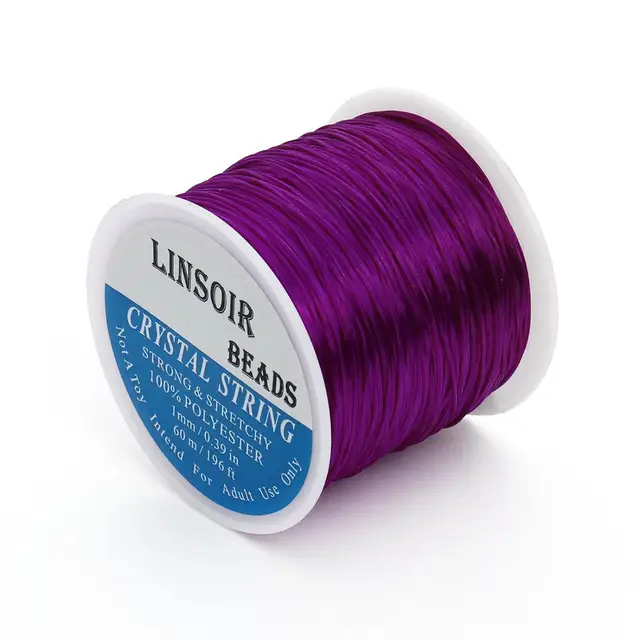 393inch/Roll Strong Elastic Crystal Beading Cord 1mm for Bracelets Stretch Thread String Necklace DIY Jewelry Making Cords Line purple