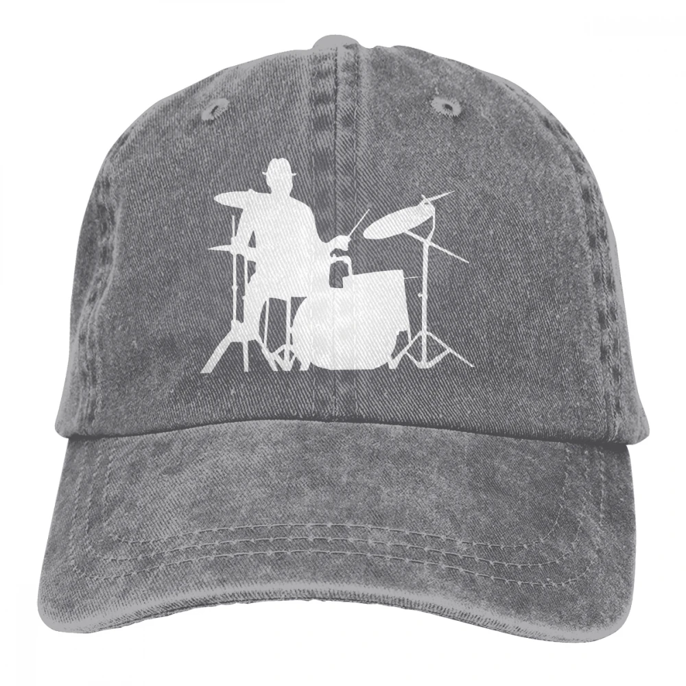 Барабанщик Casquette черный унисекс Мужские Женские джинсовые бейсболка с ремешком кепки Регулируемый Гольф папа шляпа