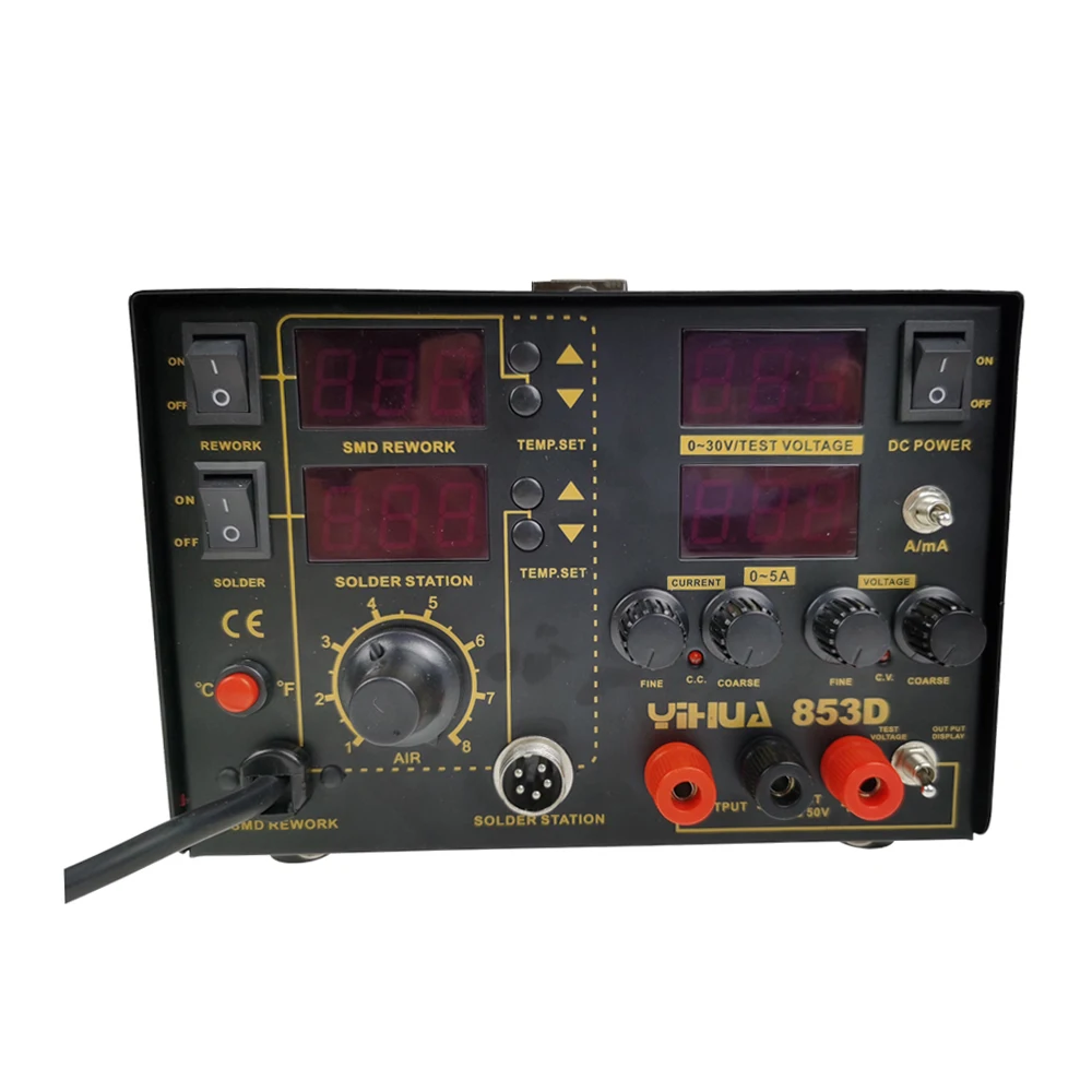 

YIHUA 853D 5A Hot air welding table three-in-one hot air welding table with power supply of 30V 5A