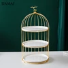 Golden Deer Decorative Cake Stand Creative Three Layers Bird Cage Iron Frame Dessert Display Plates Afternoon Tea Decoration 3