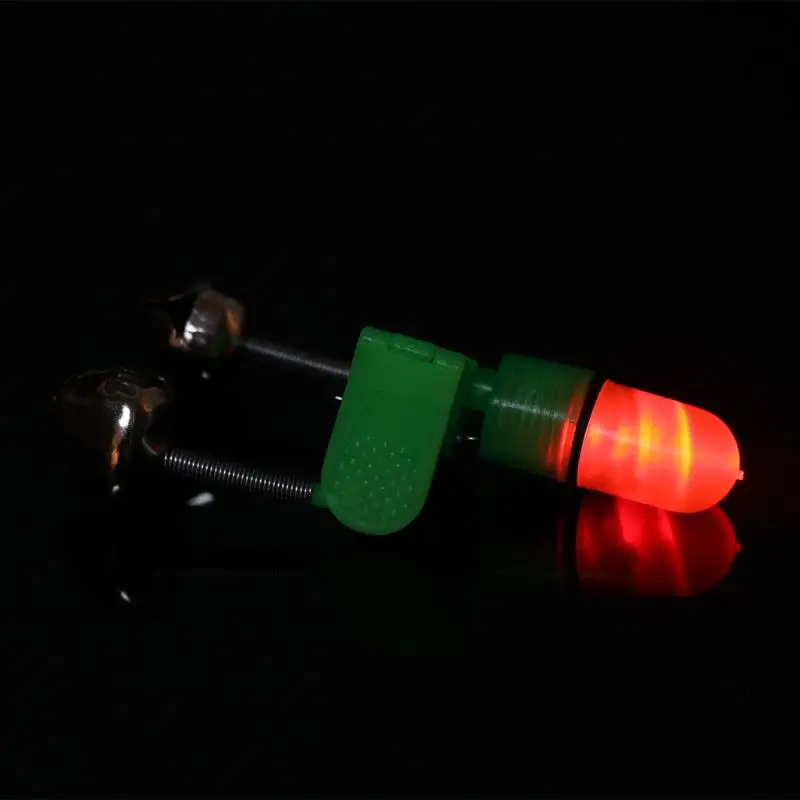 

1pc LED Light Night Fishing Rod Tip Red Twin Bells Ring Fish Bait Alarm 62KF