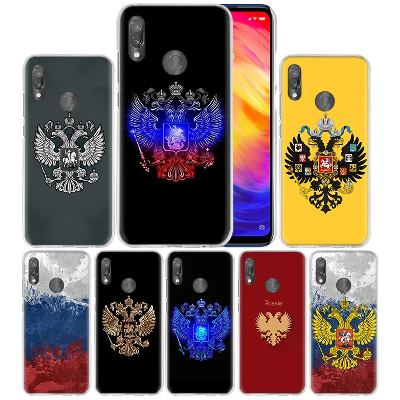 

Case Cover for Xiaomi Redmi Note 7 7A 7S 6 6A 5 Y3 K20 Mi 8 9T CC9 CC9E A1 A2 A3 Play F1 Lite Pro Plus russia Flag coat of arms
