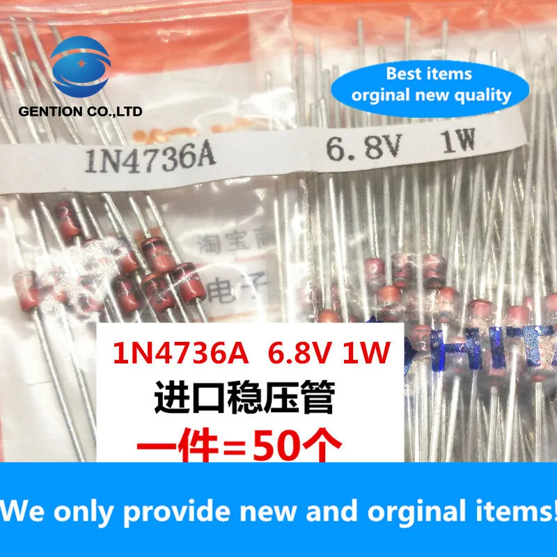 

50PCS 100% New original Zener diode 6.8V 1W 1 watt for 1N4736A imported Japanese in-line regulator tube 6V8 50 pcs