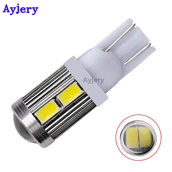 

AYJERY 200X 12V T10 5630 5730 10 SMD 194 168 W5W 10 LED With Lens LED Light Bulb parking Side Clearance Lights White Car Styling