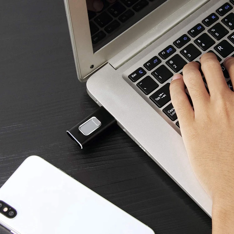 Флэш-накопитель IOS 128GB для IPhone Memory Stick, флэш-накопитель USB 3,0 Lightning Memory Stick для IPhone Android и компьютеров(Blac