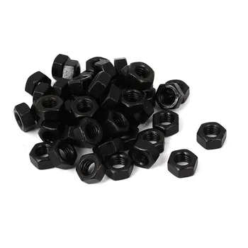 

M6 Carbon Steel Grade 8 Hexagon Hex Nut Black 50pcs