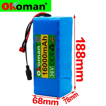 

36V 16AH Electric Bike Battery Built in 20A BMS Lithium Battery Pack 36 Volt with 2A Charge Ebike Battery