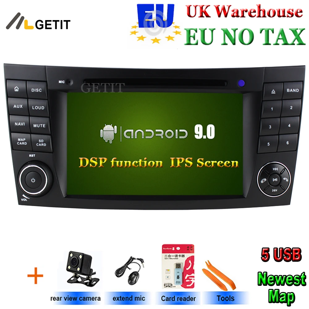 Android 9 автомобильный dvd-плеер стерео для Mercedes Benz E-class W211 E200 E220 E300 E350 E240 E270 E280 с радио WiFi Bluetooth gps