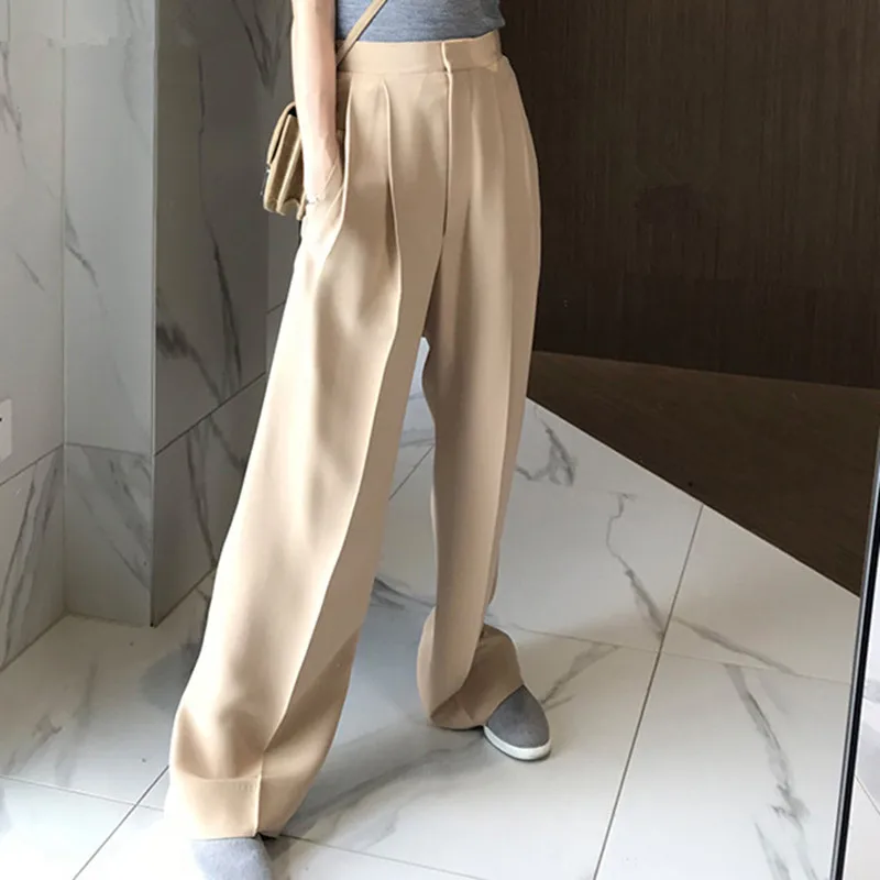 

Bella Philosophy Long Pants Female High Waist Solid Straight Trousers For Large Size Casual Fashion Autumn Clothes Lady Bottom