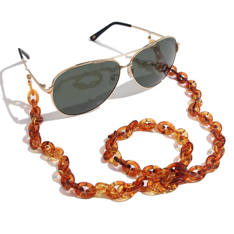 JJFOUCS Модные женские коричневые цепочки для очков акриловые очки чтения веревка