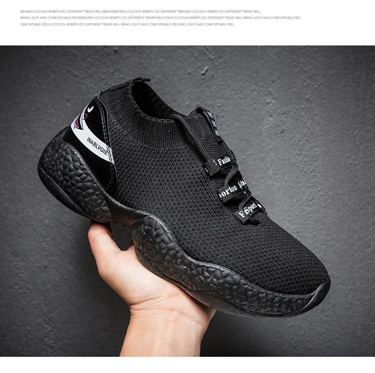 Мужские дышащие кроссовки Flyknit; повседневная спортивная обувь для бега и тенниса; прогулочная обувь с низким верхом