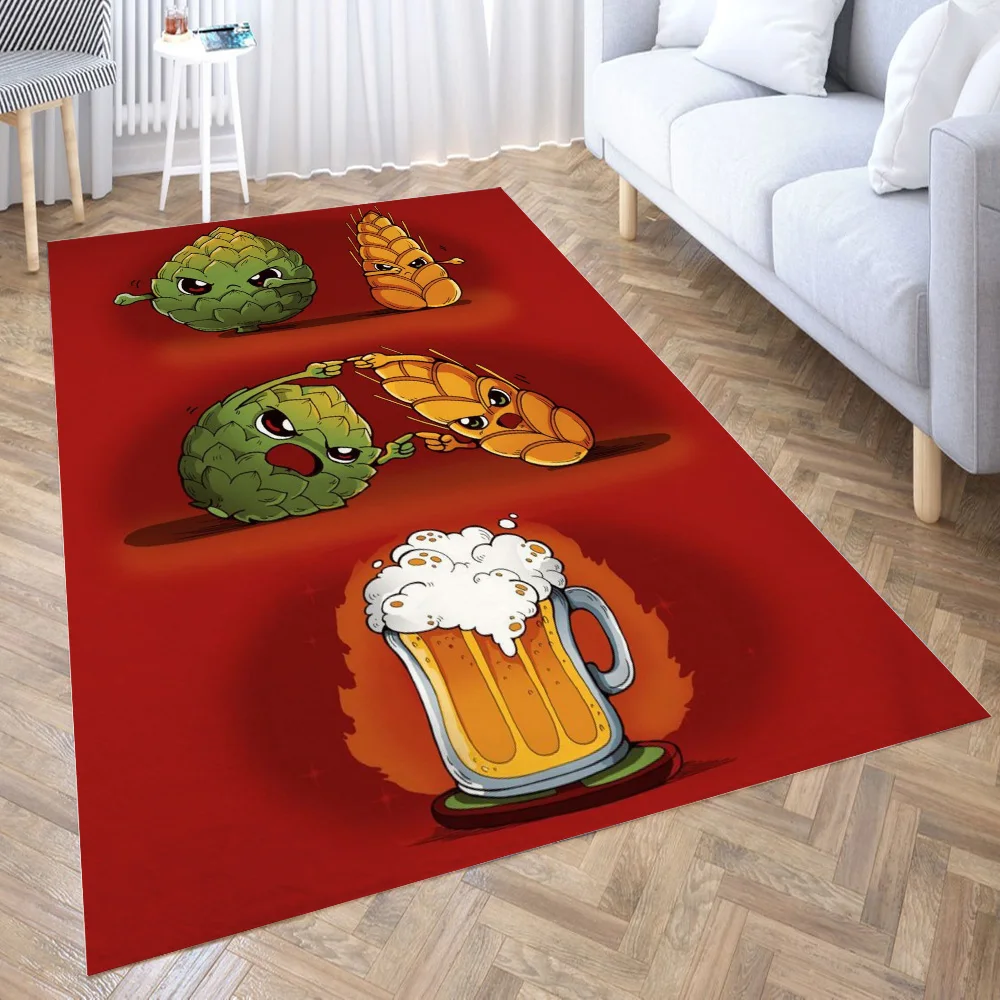 

Beer Fusion Carpet for Living Room 3D Hall Furniture Floor Mat Bath Anime Area Rug Teenager Bedroom Decora