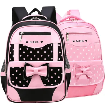 

Orthopedics school Bags For Girls 2020 Bow Sweet Cute Princess Children Backpack cartoon Kids Bookbag Primary School Backpack