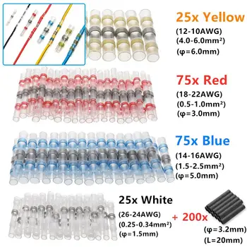 

400PCS/Set Waterproof Sealing Cable Crimping Terminals Heat Shrinkable Butt Connectors Kit Heat Shrink Terminal Welding