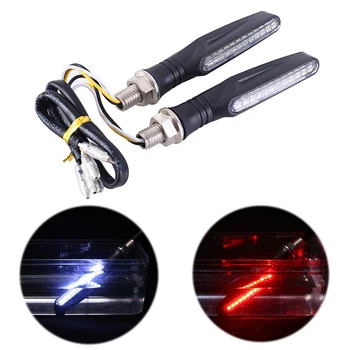 

2Pcs Motorcycle Turn Signals Light 24LED Flowing Water Indicator Light Flexible Waterproof Flashing Light Universal Blinker Lamp