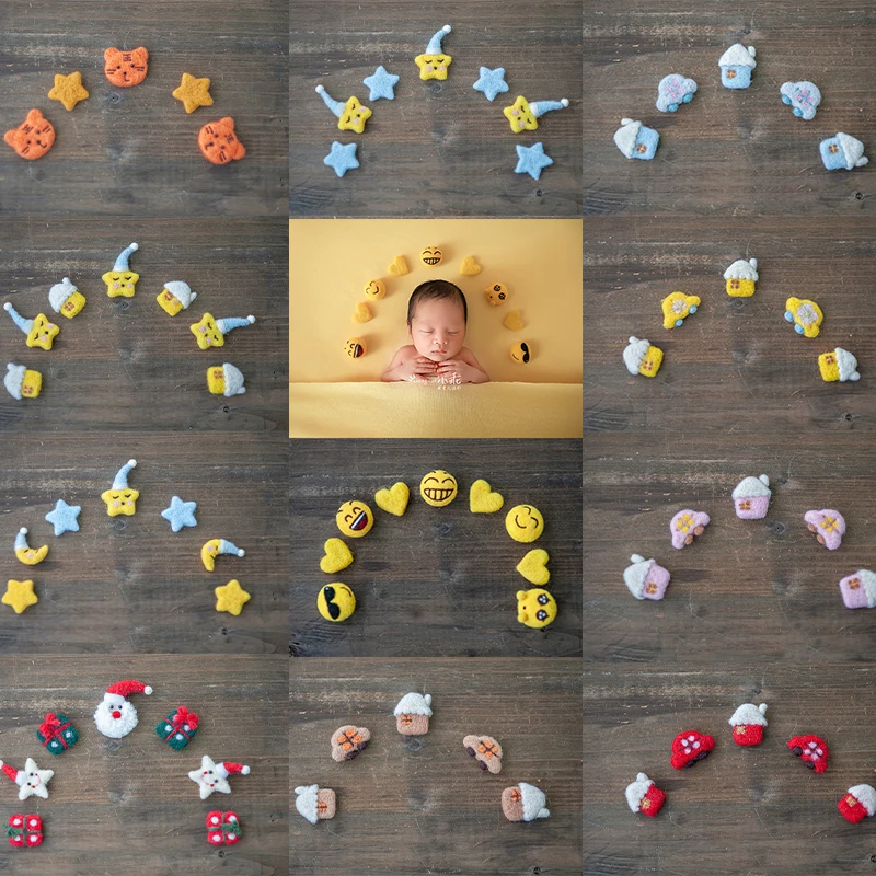 

Реквизит для фотосессии новорожденных, из войлочной шерсти, со звездами, Луной