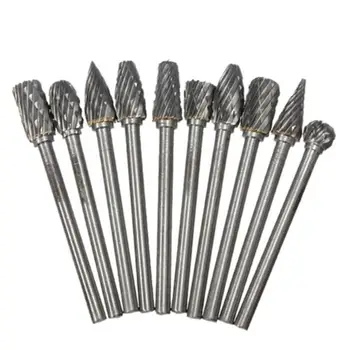 

10pcs/set Tungsten Steel Drill Bits Grinding Head Set Wood Carving Head Grinding Carving Cutter 6mmx3mm
