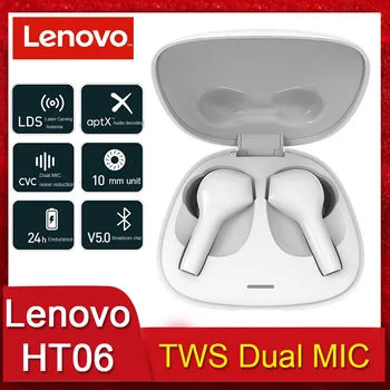 

2020 Lenovo HT06 TWS Bluetooth Earphones Dual MIC Noise Reduction Wireless Earbuds IPX5 Waterproof Touch Control Earphone