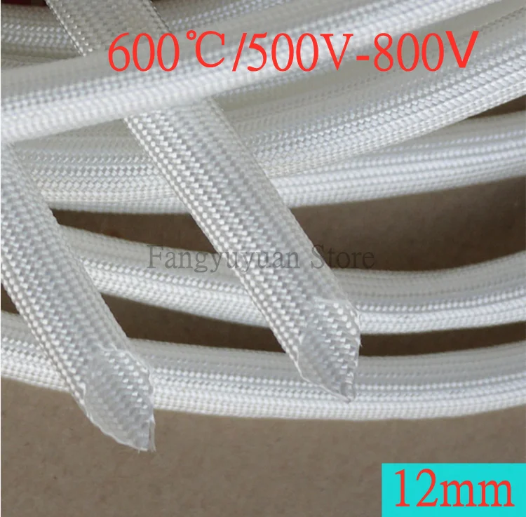 

Dia 12mm Fiberglass Tube HTG Cable Sleeve Soft Chemical Fiber Glass Wire Wrap Protector Insulation High Temperature Pipe 600Deg