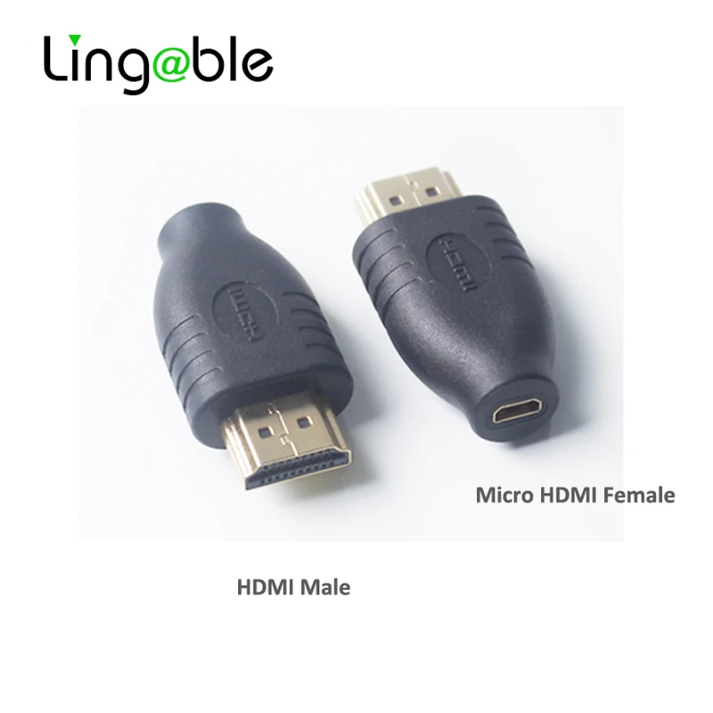 

Lingable HDMI Adapter Micro HDMI female to HDMI male Adapter Converter Gold Plated Connector micro-hdmi to hdmi for HDTV 1080P