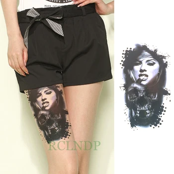 

Waterproof Temporary Tattoo Sticker skull head banshee Fake Tatto Flash Tatoo Back Leg Arm chest foot Large size for Women Men