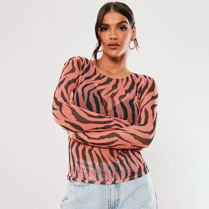 sheer zebra print top