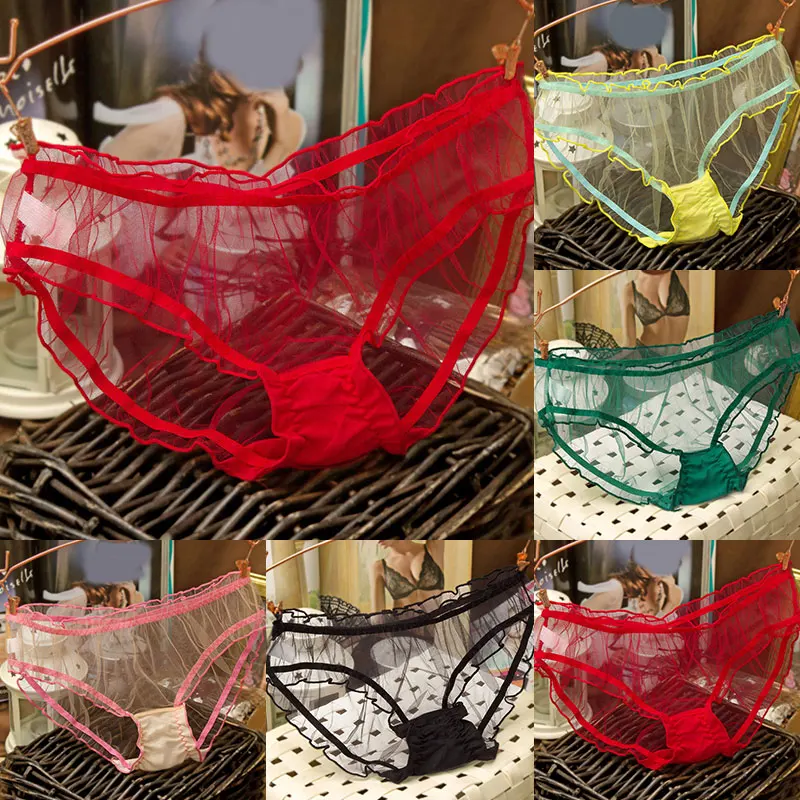 

1PC Fashion Women Sexy Ultra-thin Mesh Transparent Panties Seductive Charming Seamless Soft Cozy Briefs Bow Lady Cute Underwear